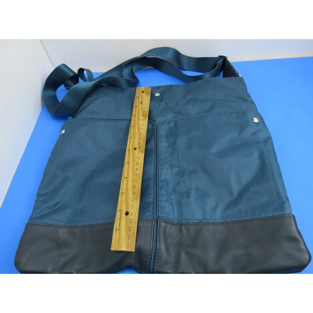 Mosey Baggallini Teal Blue Tote Bag Organizer Crossbody Nylon Women